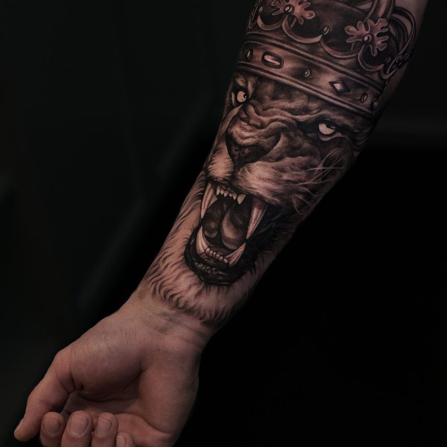 Tattoo Unterarm Hundekopf